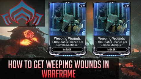 Weeping wounds warframe - 13.5k. Posted July 2, 2020. They need to either bring all exalteds to the levels of augmented Serene Storm so they dont need BR/WW or the glad mod work around, or nerf Serene Storm, let it build combo on waves and at the same time allow exalteds to slot and benefit from blood rush and weeping wounds. The gap between Baruuk and the other exalted ...
